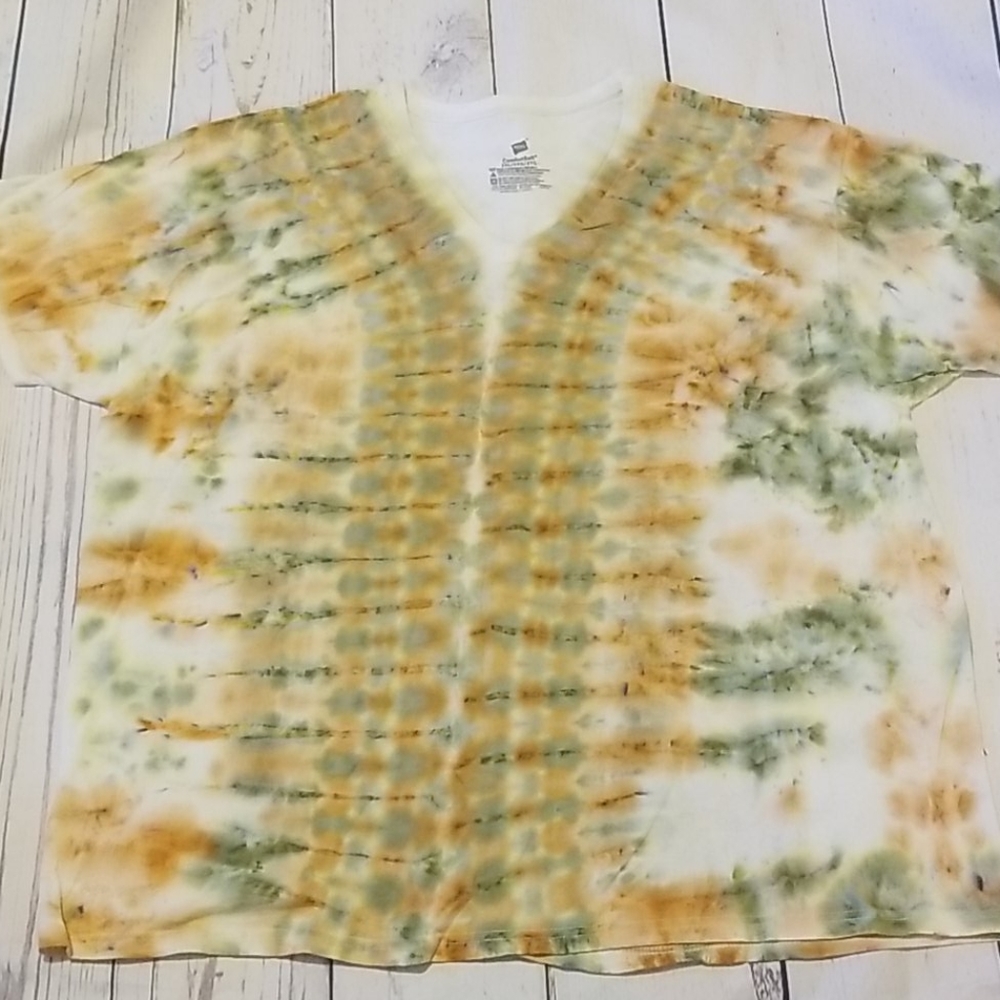 133 Tie dyed vneck tshirt Hanes mens 3XL